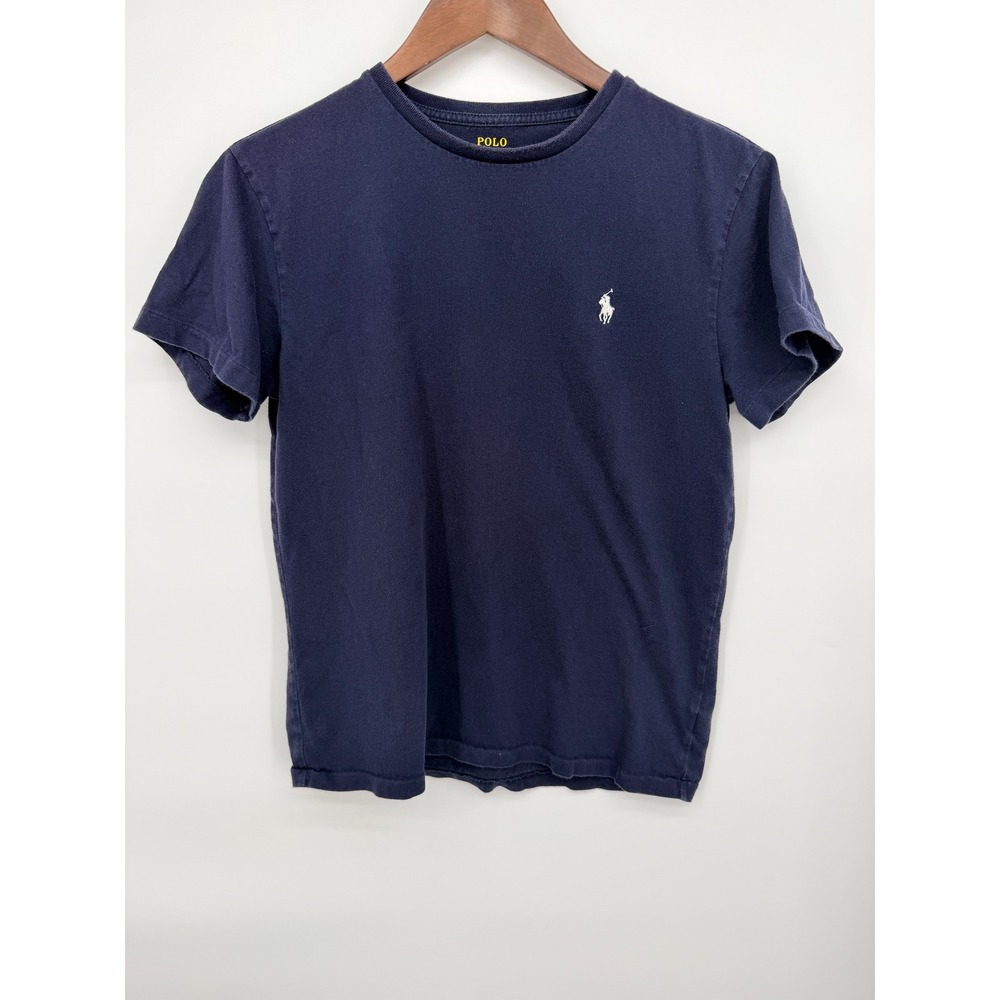 Polo Ralph Lauren T-Shirt Mens Small Navy Blue Good Embroidered Pony Crew Neck